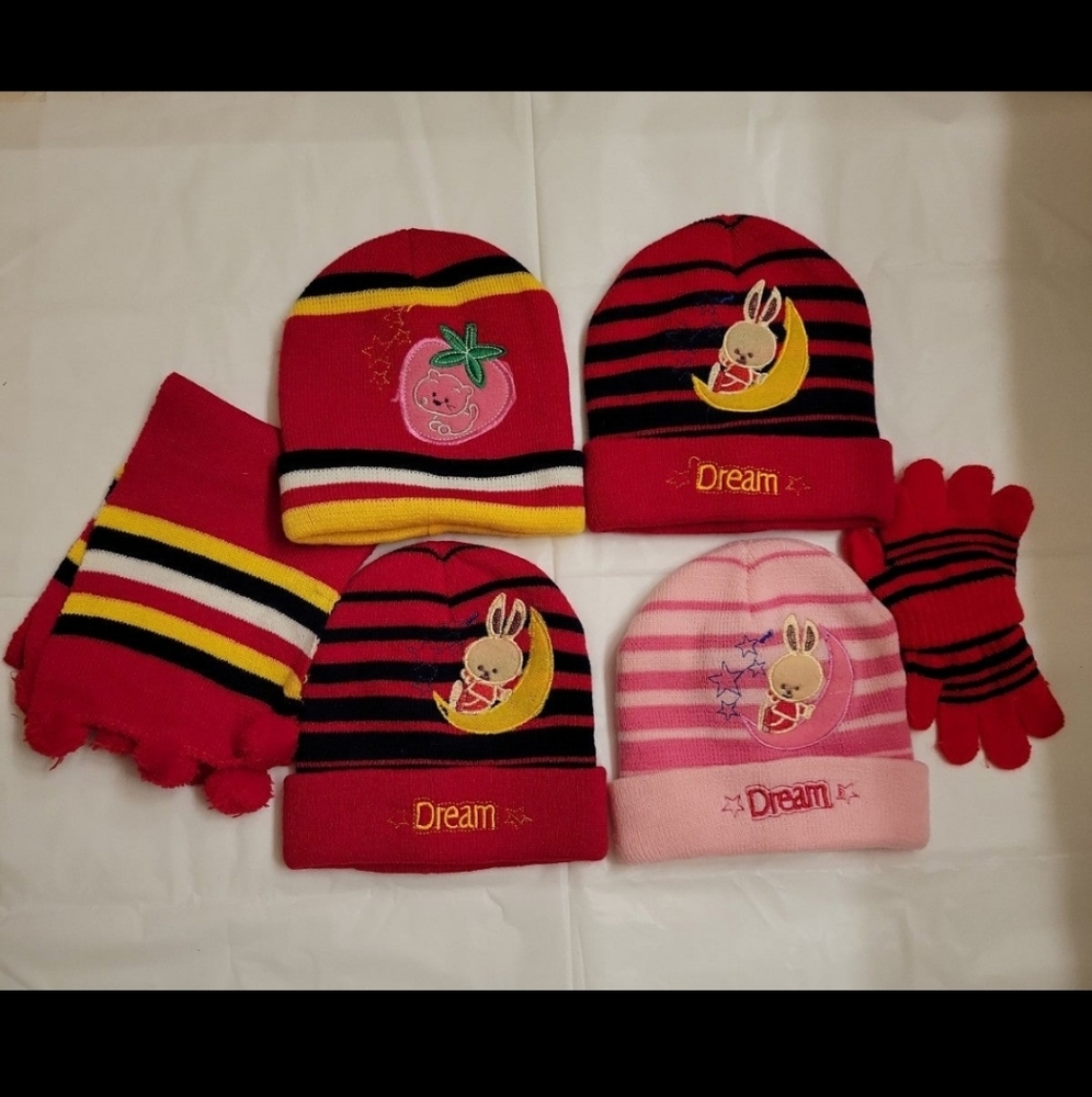 Children's Beanie Hats, scarf, gloves